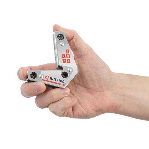 Угольник магнитный для сварки, 15&deg;, 60&deg;, 90&deg;, 120&deg;, 11 кг, 75&times;85 мм INTERTOOL MW-0007 MW-0007 фото