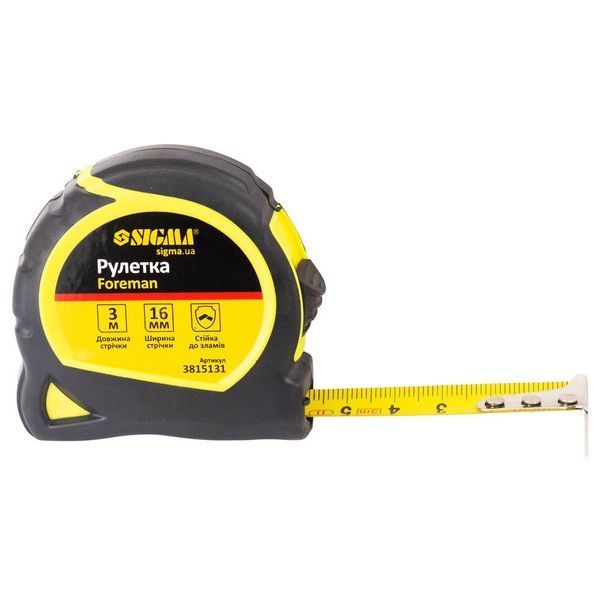 Рулетка Foreman 3м&times;16мм (без шнурка для утримання) SIGMA (3815131) SG-3815131 фото