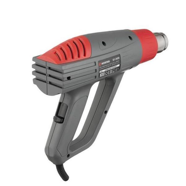 Фен технический, 2000 Вт, 3 режима, 60-600 &deg; С, 300-500 л/мин INTERTOOL DT-2420 DT-2420 фото