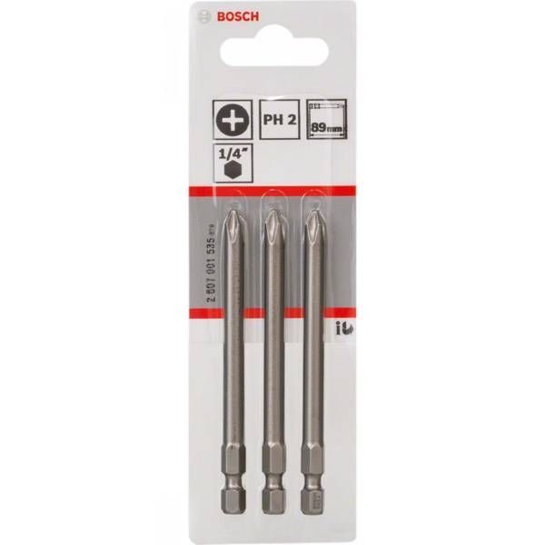 Биты Bosch Extra-Hart PH2, 89мм, 3шт (2.607.001.535) 2.607.001.535 фото