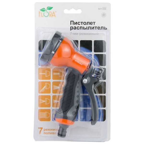 Пістолет-розпилювач 7-ми режимний (ABS+TPR) FLORA (5011494) SG-5011494 фото