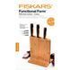 Набір ножів Fiskars FF з бамбуковою підставкою, 3 шт (1057553) 1057553 фото 3