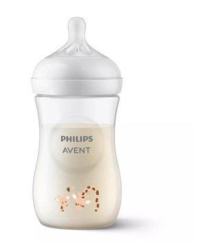 Пляшка для годування Avent Natural 260мл, Природний потік, жираф SCY903/66 фото