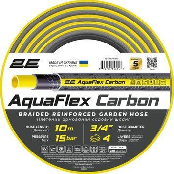 Шланг 2Е AquaFlex Carbon 3/4" 10м (2E-GHE34GE10) 2E-GHE34GE10 фото