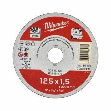 Диск відрізний Milwaukee по металу, 125х1.5х22.2мм 4932451479 фото