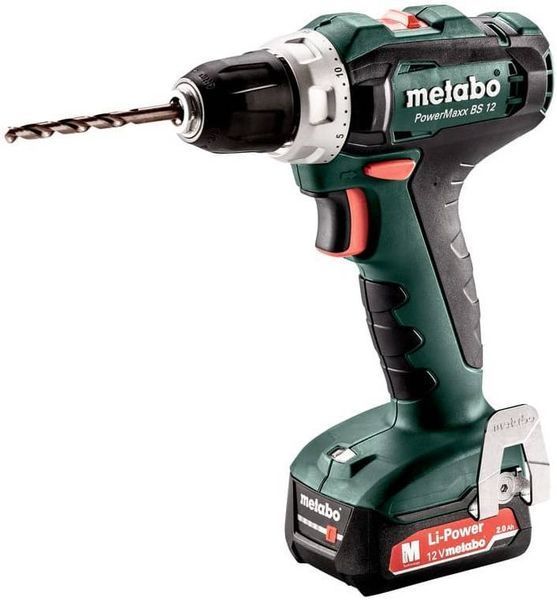 Шуруповерт-дриль Metabo PowerMaxx SB 12 Set, 2x2Ah, з/п, кофр, набір (601036870) 601036870 фото