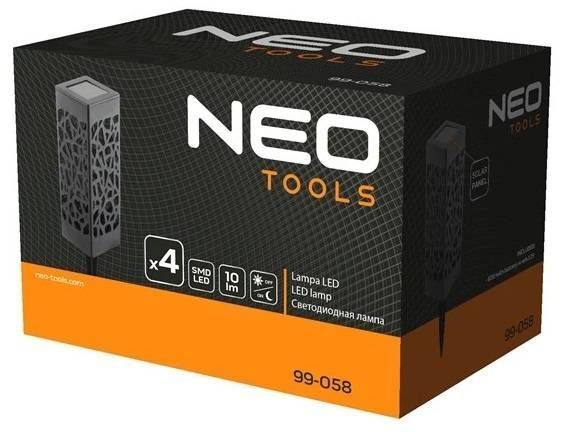 Сонячний садовий світильник NEO, 600мАг 3.7 Ni-MH, 0,3Вт, 10 люмен, LED SMD, IP44, 4 шт. 99-058 фото
