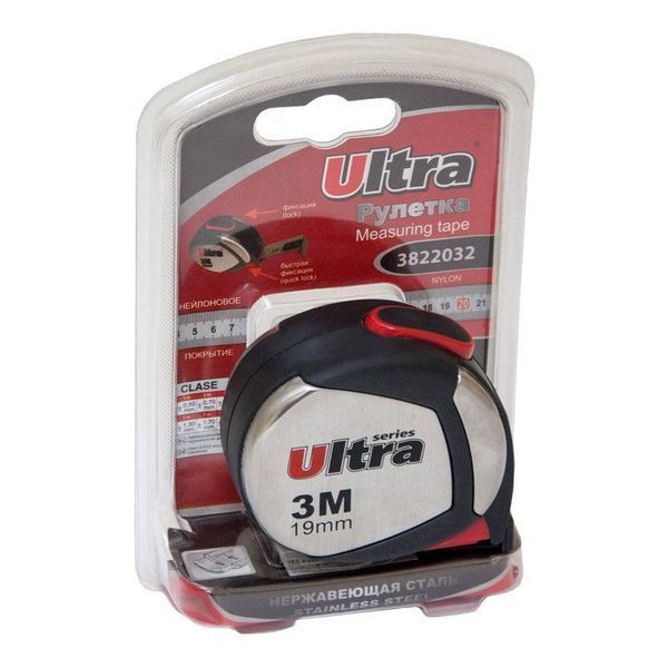 Рулетка магнітна, нейлонове покриття 3м&times;19мм ULTRA (3822032) SG-3822032 фото
