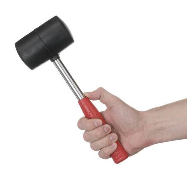 Киянка гумова 680г.80 мм,чорна гума,металева ручка INTERTOOL HT-0232 HT-0232 фото