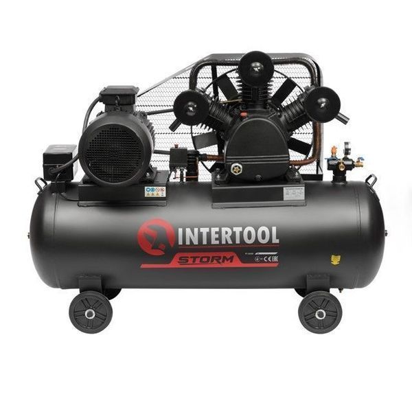 Компресор, 300 л, 11,0 кВт, 380 В, 10 атм, 1600 л/хв, 3 циліндри INTERTOOL PT-0050 PT-0050 фото