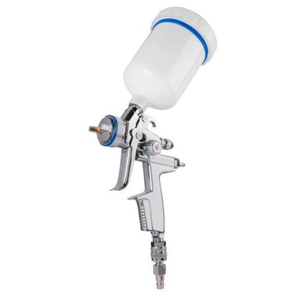 Фарбопульт пневматичний HVLP II професійний, форсунка 1.3 мм, верхній пластиковий бачок 600 мл, 2 бар PT-0105 фото