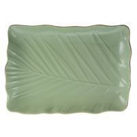 Блюдо Limited Edition LEAF GREEN GOLD /24.5х17 см /прямок. (B010791) B010791 фото