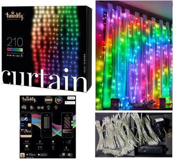 Smart LED Гірлянда Twinkly Curtain RGBW 210, Gen II, IP44, 1.45м*2.1м, кабель прозорий TWW210SPP-TEU фото