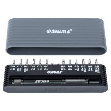 Отвертка + биты 1/4" 24шт CrV для мобильных телефонов (пласт кейс) SIGMA (4003251) SG-4003251 фото