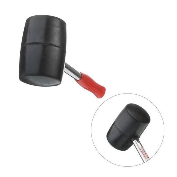 Киянка гумова 900г.90 мм,чорна гума,металева ручка INTERTOOL HT-0233 HT-0233 фото