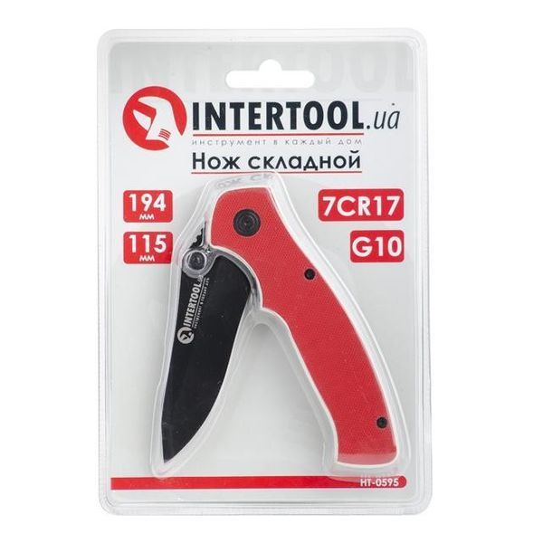 Ніж складаний 194 мм, ручка з металевими вставками. INTERTOOL HT-0595 HT-0595 фото