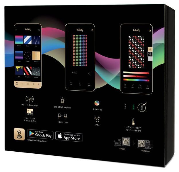 Smart LED Гирлянда Twinkly Curtain RGBW 210, Gen II, IP44, 1.45м*2.1м, прозрачный кабель TWW210SPP-TEU фото