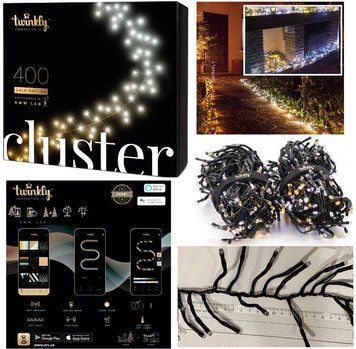 Smart LED Гірлянда Twinkly Cluster AWW, 400, Gen II, IP44, довжина 6м, кабель чорний TWC400GOP-BEU фото