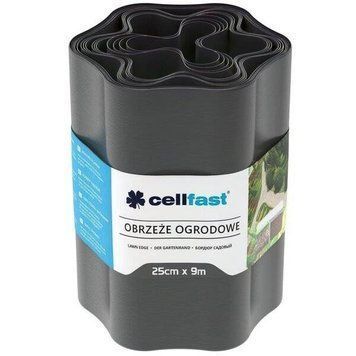 Лента газонная Cellfast, бордюрная, волнистая, 25см x 9м, графит (30-054) 30-054 фото