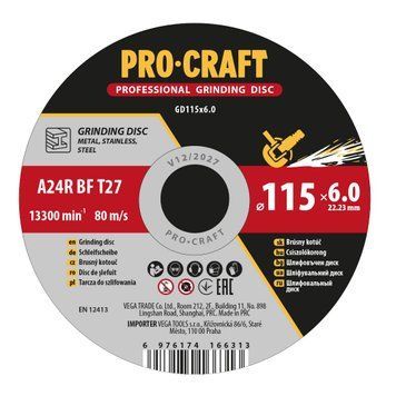 Диск зачистный Procraft GD115x6.0 115 мм 6,0 мм 22,2 мм PC-011560 фото