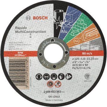 Диск отрезной по металлу Bosch 2608602383, 125x1.6 мм (2.608.602.383) 2.608.602.383 фото