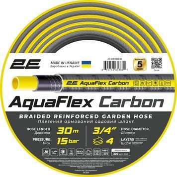 Шланг 2Е AquaFlex Carbon 3/4" 30м (2E-GHE34GE30) 2E-GHE34GE30 фото