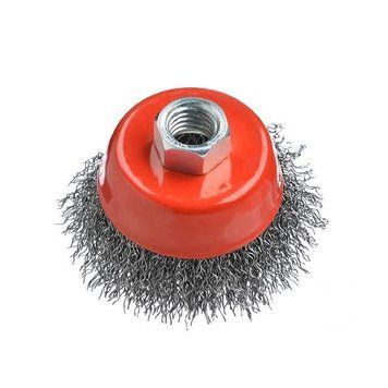 Щітка чашкова 65 мм, для КШМ, М14, М14 (кручений дріт) INTERTOOL BT-1065 BT-1065 фото