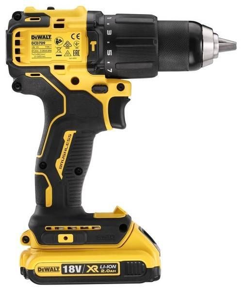 Дрель-шуруповерт аккумуляторная безщеточная ударная DeWALT DCD709D2T DCD709D2T фото