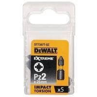 Акс.інстр DeWALT IMPACT TORSION EXTREME Бiти ударні, PZ2, L=25мм, 5шт DT7387T фото