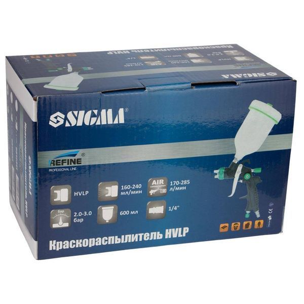 Фарборозпилювач HVLP &Oslash;1.4мм 170-285л/хв 2-3бар в/б 600мл (пласт) REFINE (6812351) SG-6812351 фото