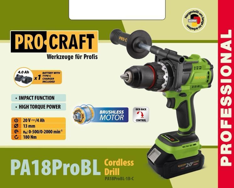 Шуруповерт Procraft PA18ProBL (з 1 акб і зп) PC-001818 фото