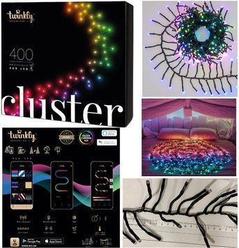 Smart LED Гірлянда Twinkly Cluster RGB, 400, Gen II, IP44 кабель чорний TWC400STP-BEU фото