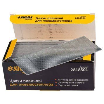 Цвяхи планкові 50&times;1.25&times;1мм для пневмостеплера 5000шт SIGMA (2818501) SG-2818501 фото