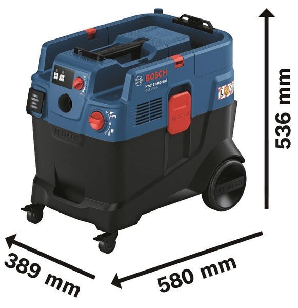 Пилосос професійний Bosch GAS 400 A, 1200Вт, 240мБар, контейнер 40л, 14кг 0.601.9M0.020 фото