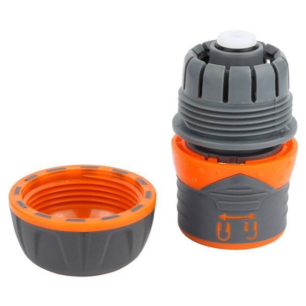 Коннектор 1/2" быстросъемный для шланга 3/4" аквастоп с замком (ABS+TPR) FLORA (5015454) SG-5015454 фото