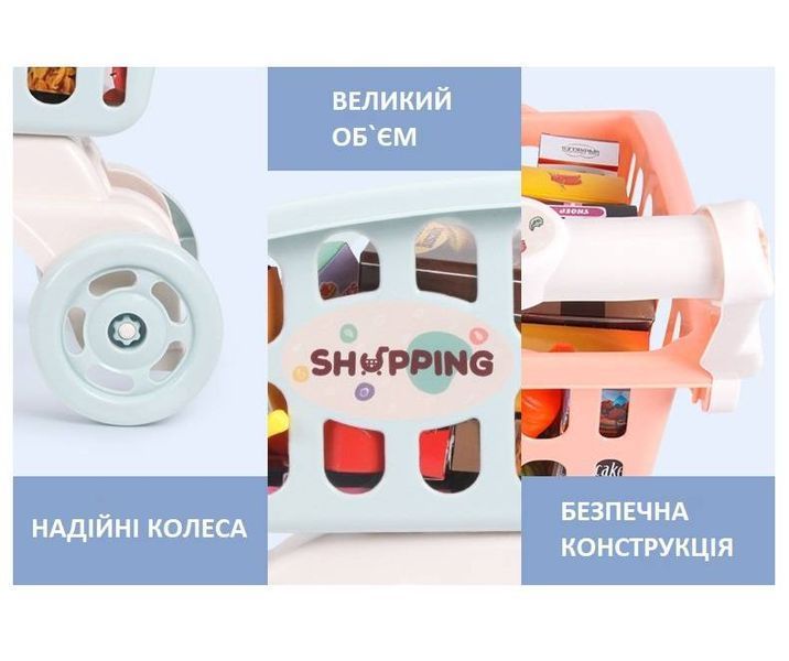 Детская тележка для покупок в супермаркете Beiens (В8103-05blue) голубой 7131 фото