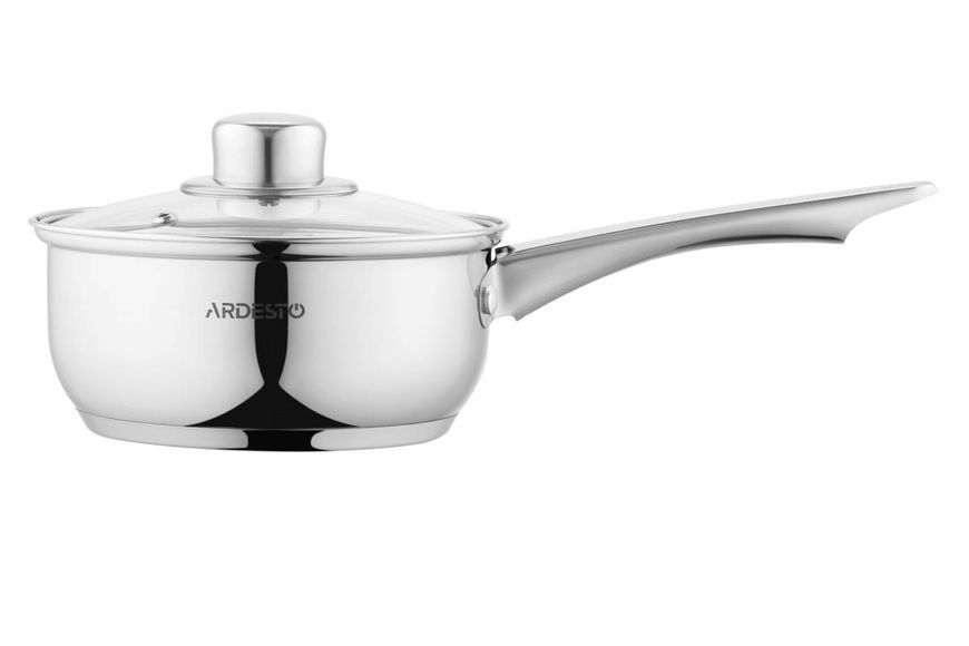 ARDESTO Ковш Gemini Gourmet, стеклянная крышка, 1.2 л, нержавеющая сталь AR1912BS фото