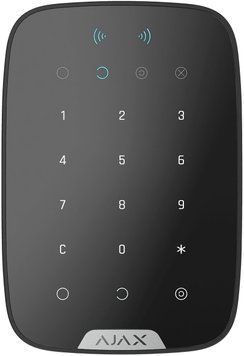 Бездротова сенсорна клавіатура Ajax Keypad Plus чорна 000023069 фото