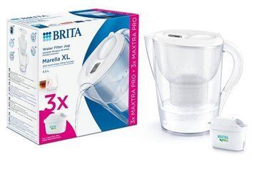 Фільтр-глечик Brita Marella XL Memo MXPro 3.5л (2л очищеної води) + 3 картриджа білий 1052782 фото