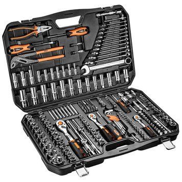 Набор инструментов Neo Tools, 233шт, 1/2", 1/4", 3/8", CrV, кейс (10-078) 10-078 фото
