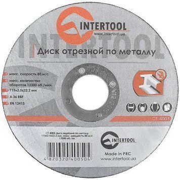 Диск отрезной по металлу 115x2.5x22.2 мм INTERTOOL CT-4005 CT-4005 фото