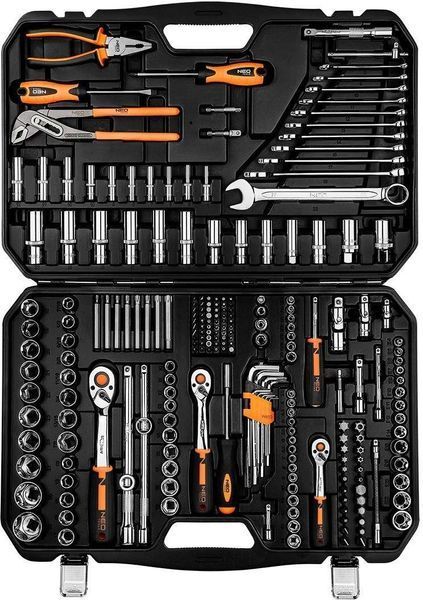 Набір інструментів Neo Tools, 233шт, 1/2", 1/4", 3/8", CrV, кейс (10-078) 10-078 фото
