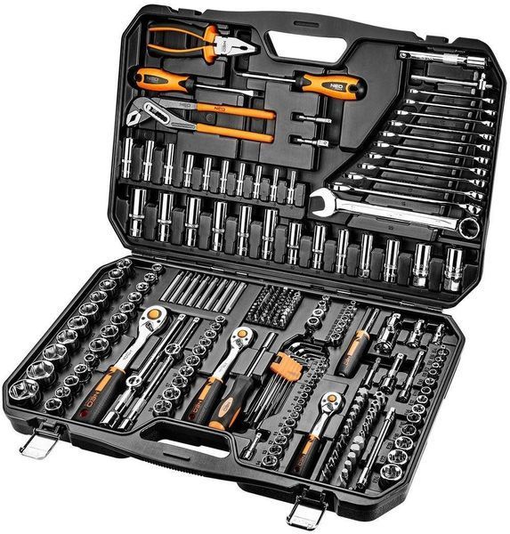 Набір інструментів Neo Tools, 233шт, 1/2", 1/4", 3/8", CrV, кейс (10-078) 10-078 фото
