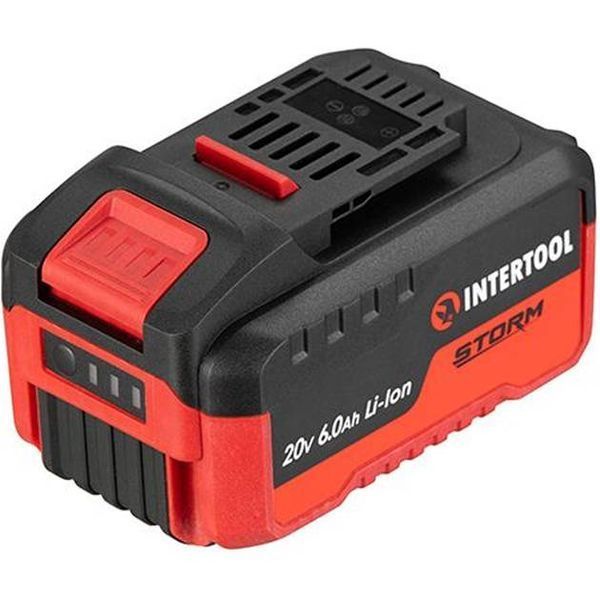 Аккумулятор 20 В, литий-ион, 6.0 Ач, индикатор уровня заряда INTERTOOL WT-0342 WT-0342 фото