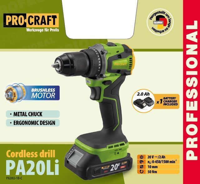 Шуруповерт Procraft PA20Li (з 1 акб та зп) PC-000208 фото