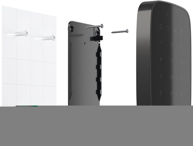 Бездротова сенсорна клавіатура Ajax Keypad Plus чорна 000023069 фото