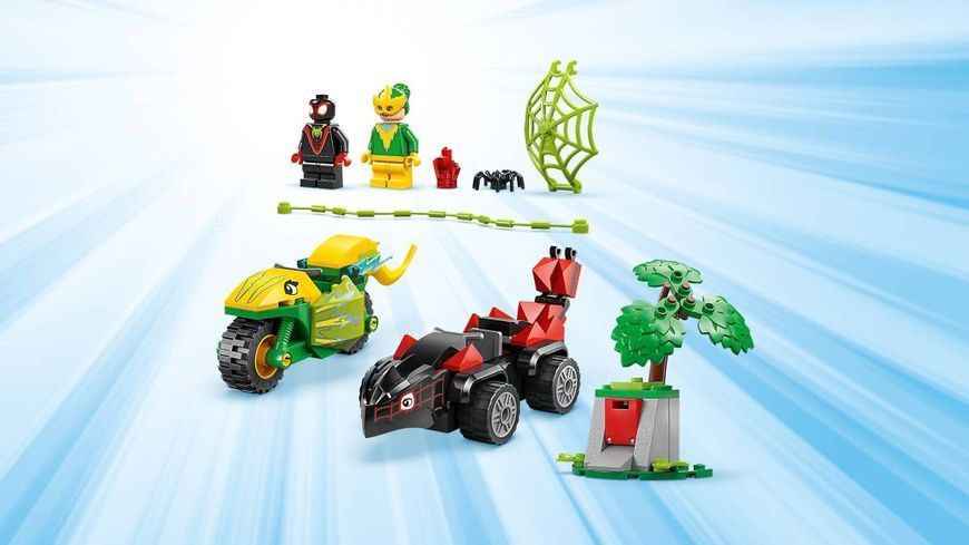 Конструктор LEGO Spidey Перегони на електромобілях з динозаврами 11198 фото