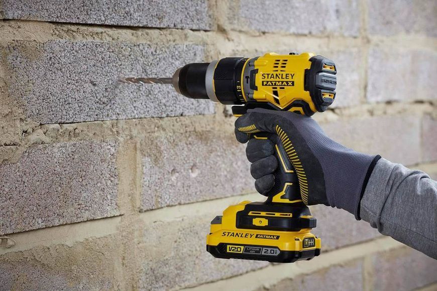 Дриль-шурупокрут ударний акумуляторний безщітковий STANLEY FATMAX SFMCD721D2K SFMCD721D2K фото