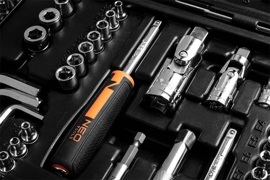 Набір інструментів Neo Tools, 233шт, 1/2", 1/4", 3/8", CrV, кейс (10-078) 10-078 фото