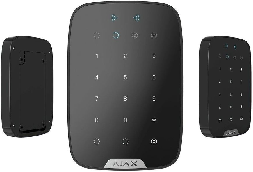 Бездротова сенсорна клавіатура Ajax Keypad Plus чорна 000023069 фото